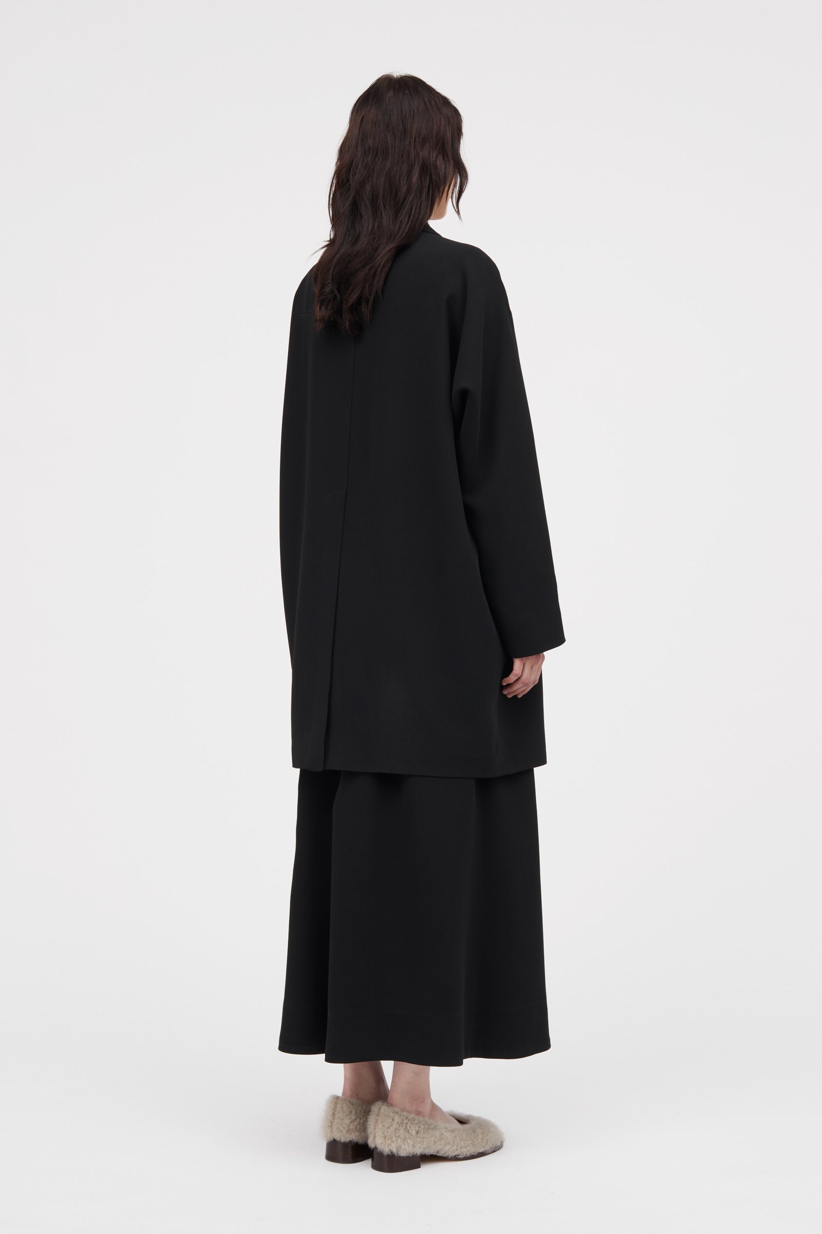 MKDT Studio Carli Crepe Georgette Coats BLACK