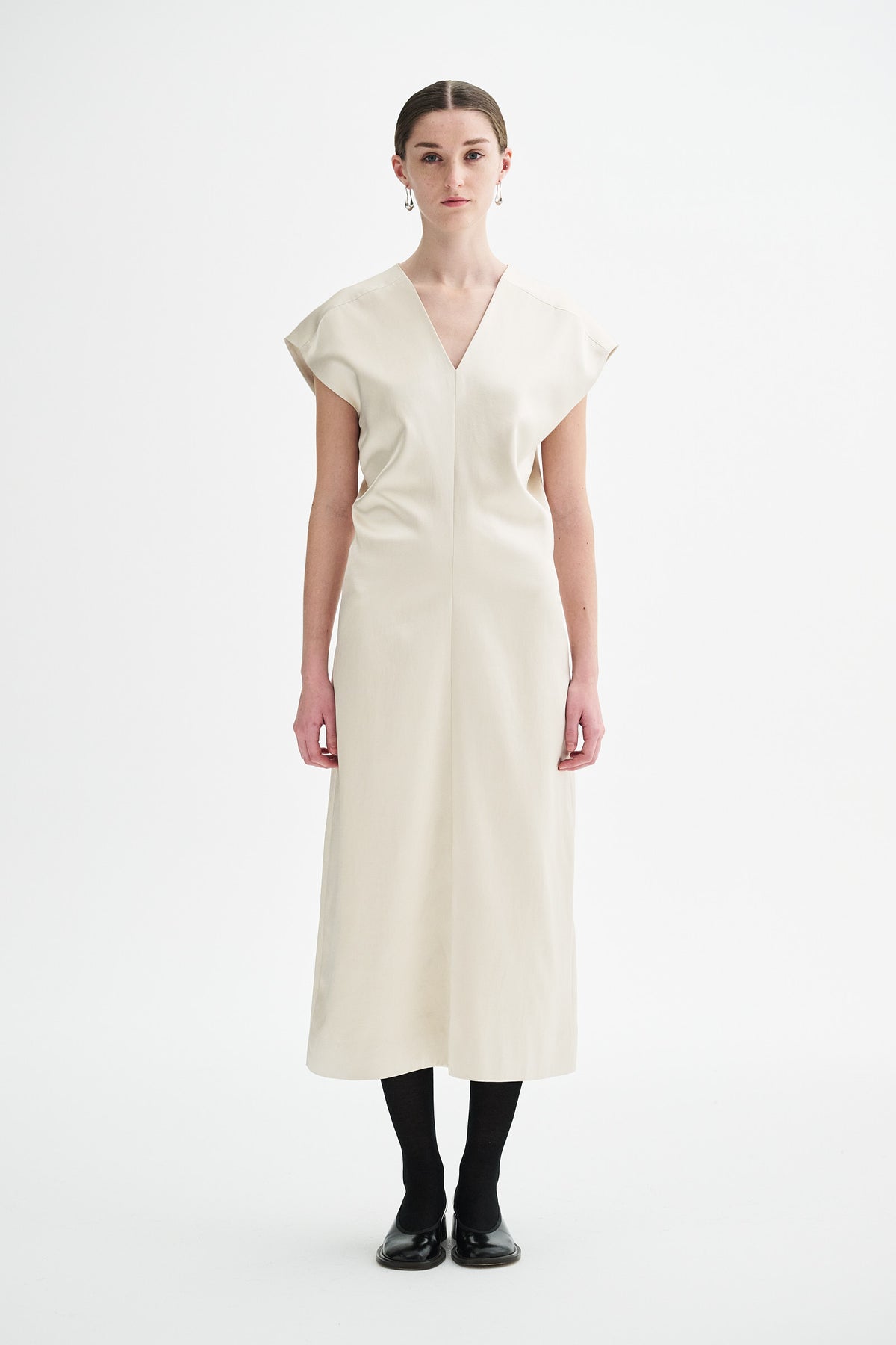 MKDT Studio DREMA-ATELIER SHINY COTTON MIX Dresses METALIC CREAM
