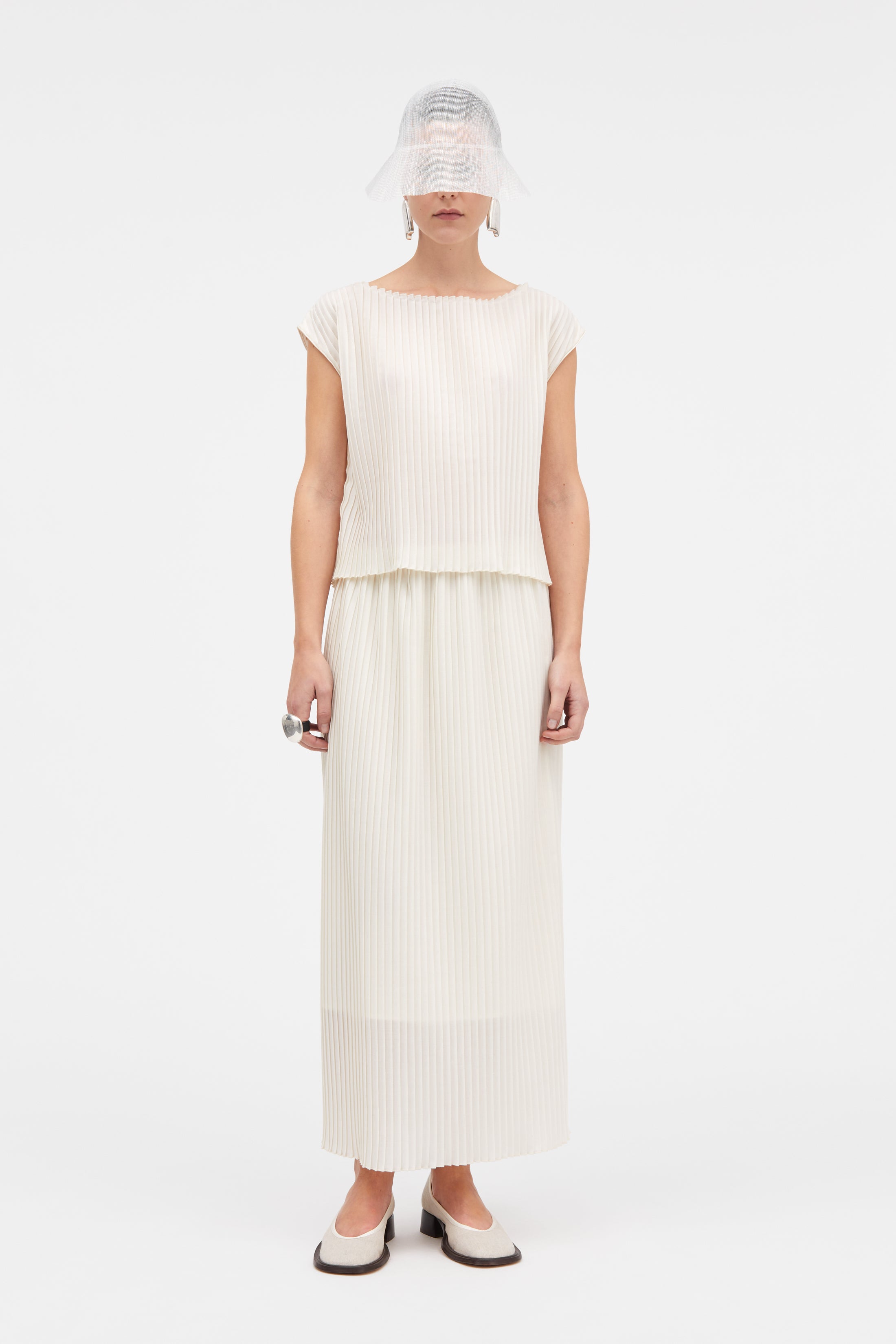 Mark Kenly Domino Tan Nadia-atelier Plissé Skirts IVORY