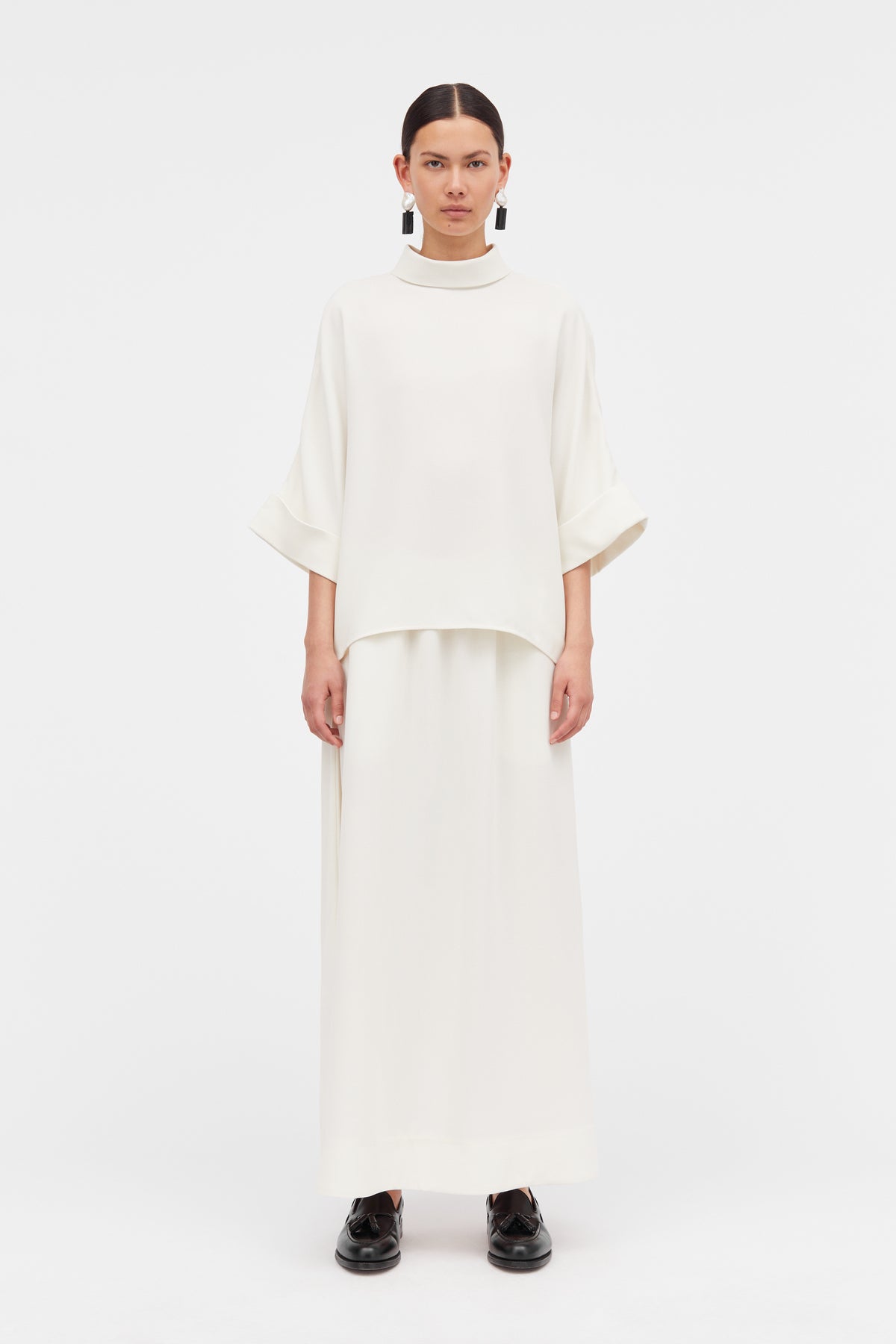 MKDT Studio Nasha Crepe Georgette Skirts IVORY
