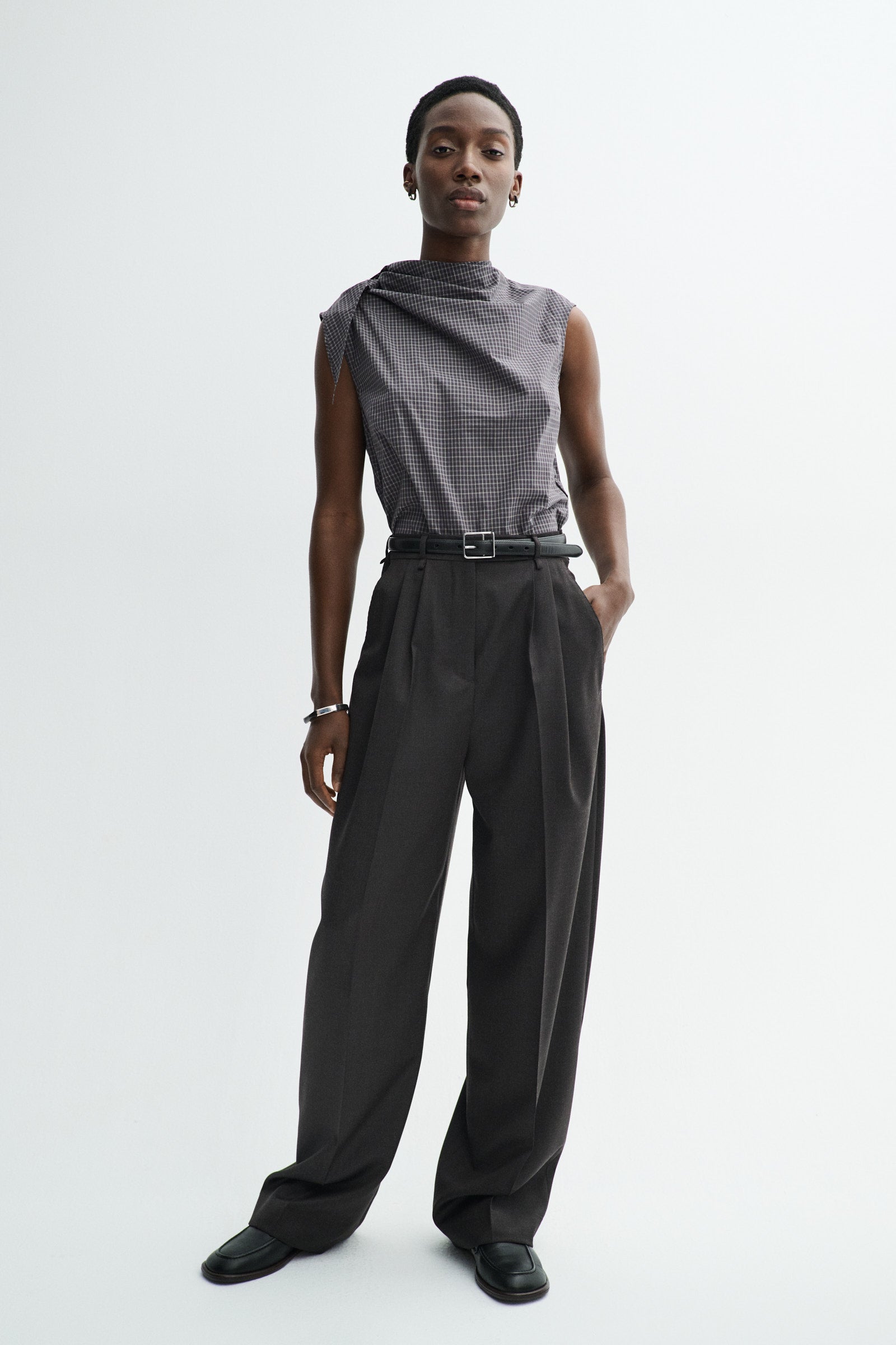 MKDT Studio POMI LIGHT WEIGHT WOOL Pants DEEP BROWN