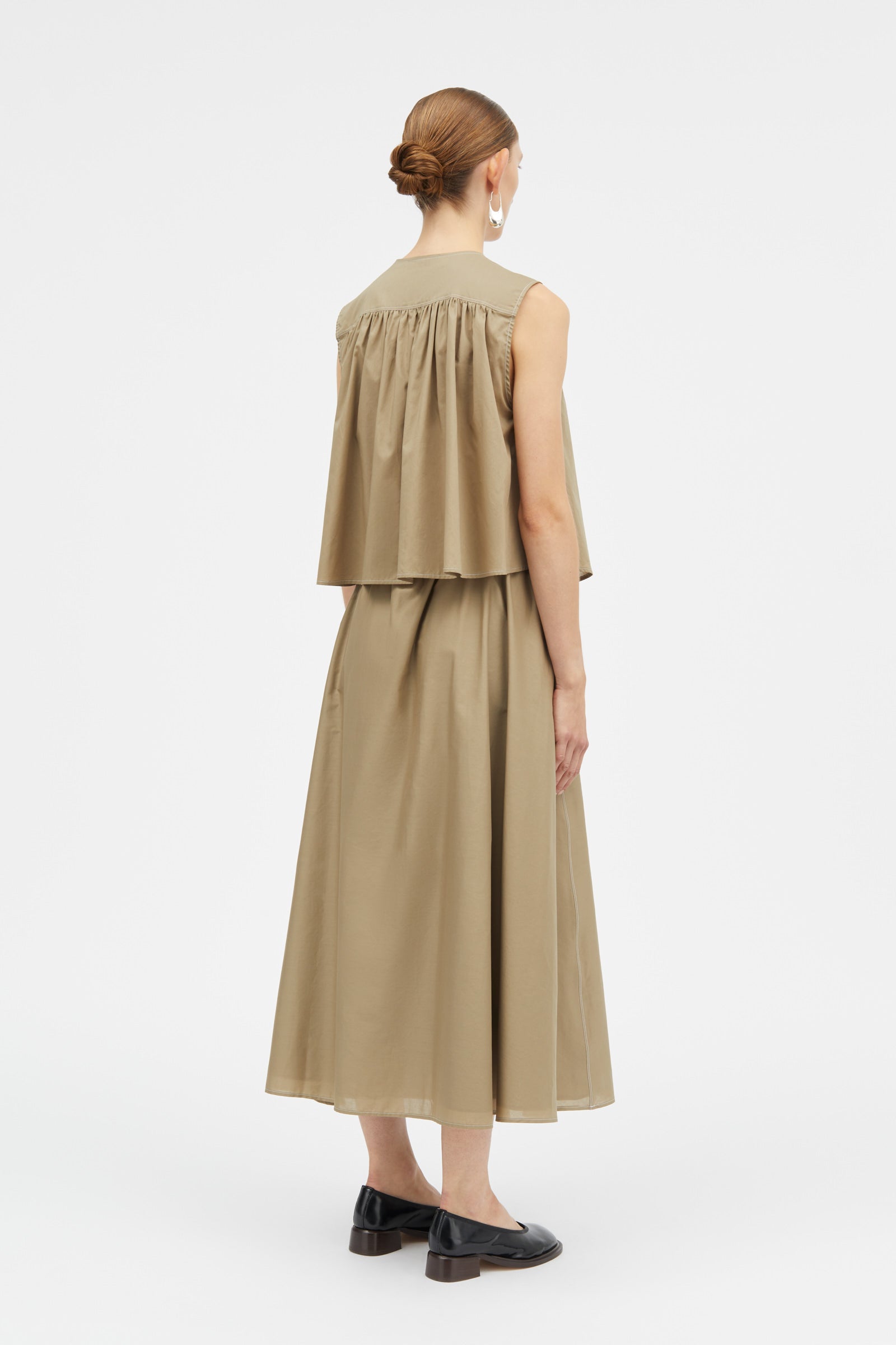 Mark Kenly Domino Tan Tahira Sheer Cotton Blouses KHAKI
