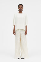 Mark Kenly Domino Tan Bayla Crepe Georgette Blouses IVORY