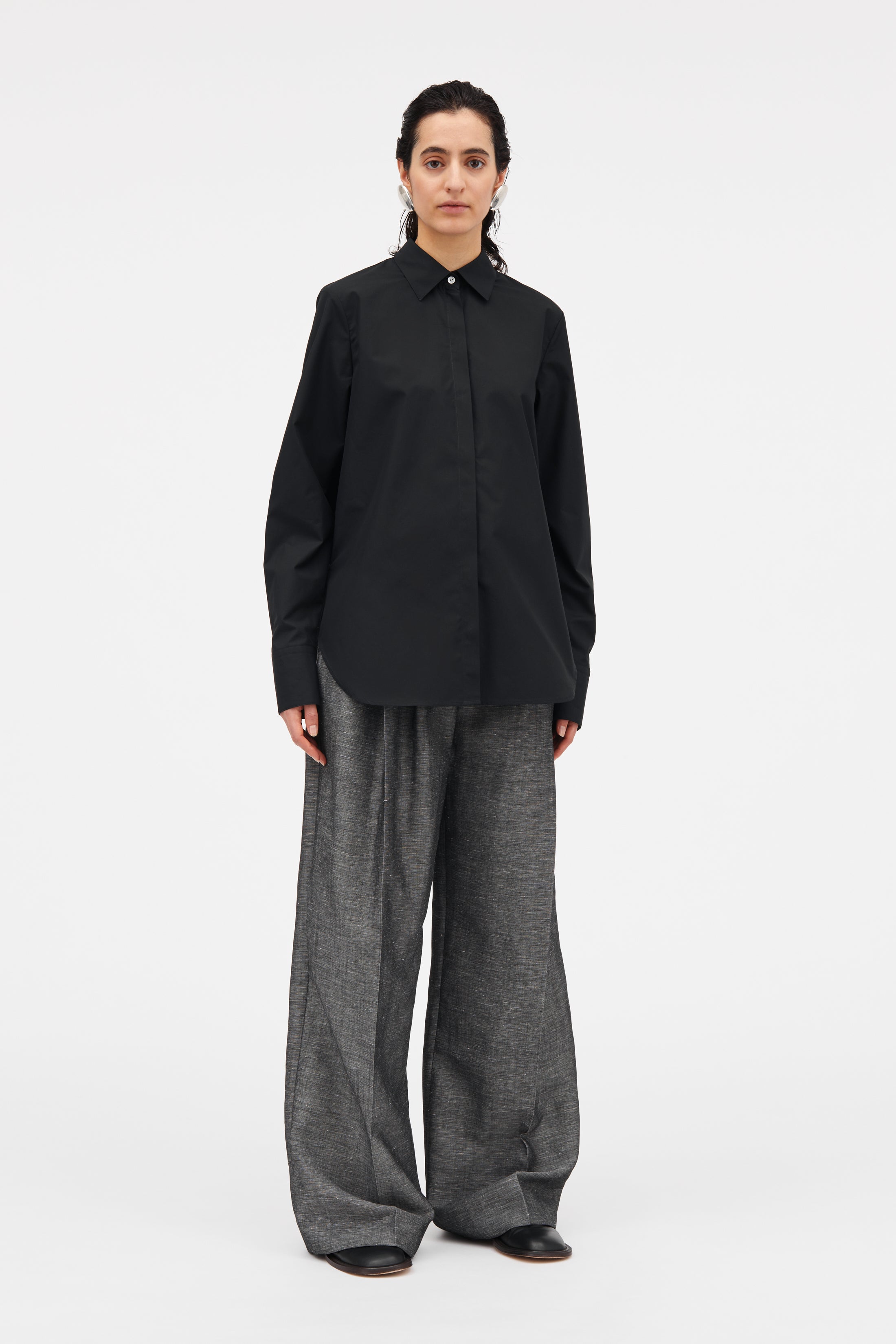 MKDT Studio Bertine Poplin Shirts BLACK