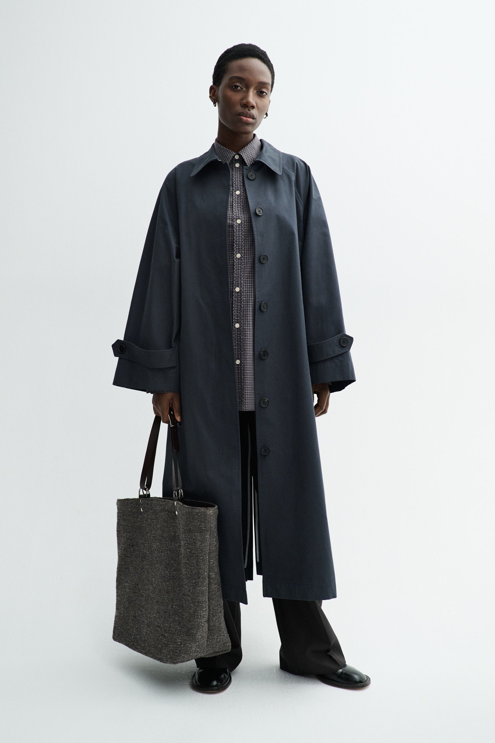 MKDT Studio CARO HALF PANAMA Coats DARK NAVY