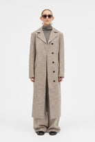 Mark Kenly Domino Tan Callie Structure Wool Blend Coats CINNAMON MELANGE