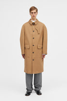 Mark Kenly Domino Tan Cedric Bonded Cotton Coats TAN/NAVY