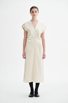 MKDT Studio DREMA-ATELIER SHINY COTTON MIX Dresses METALIC CREAM