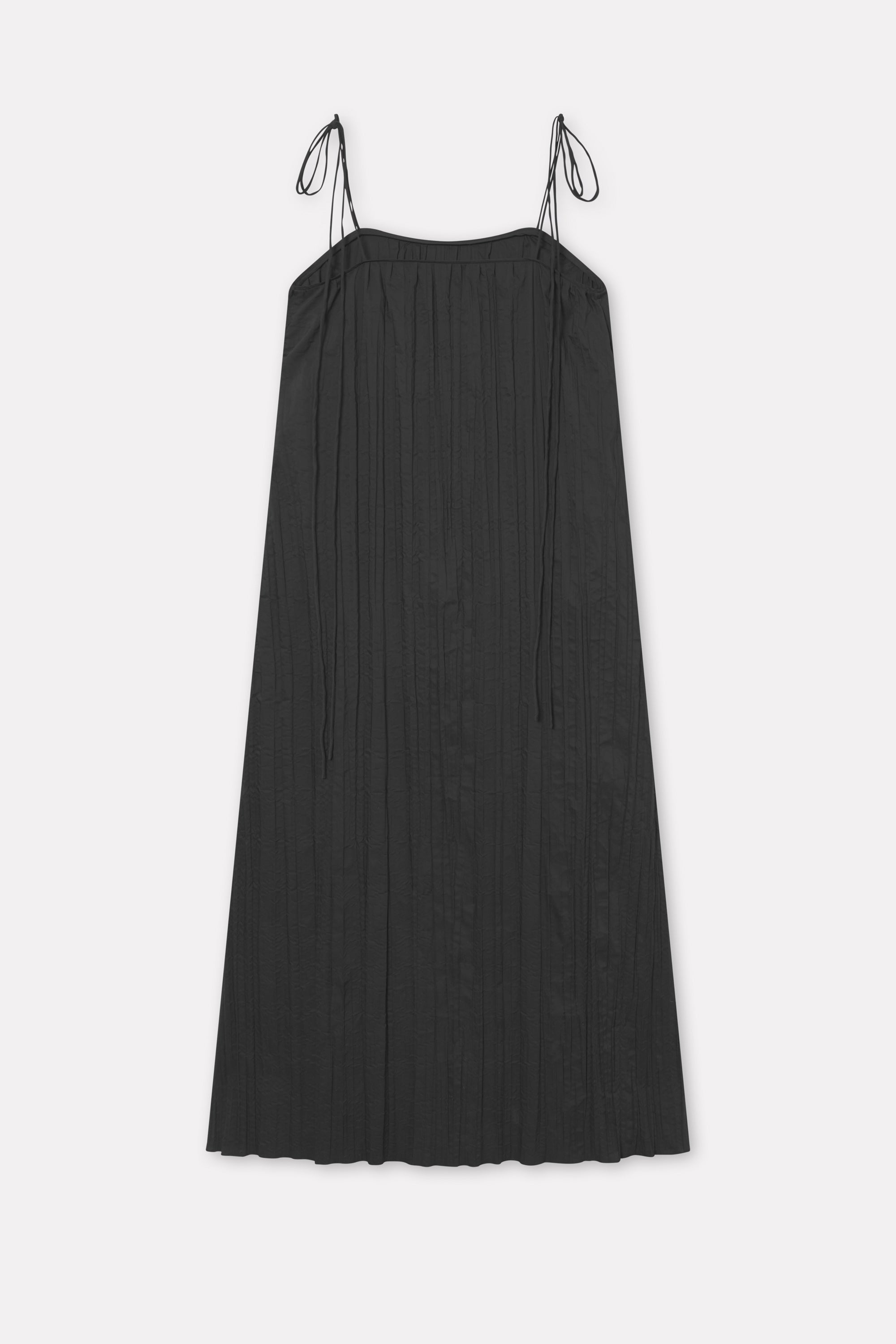 Mark Kenly Domino Tan Detty-atelier Pleated Cotton Tech Dresses BLACK