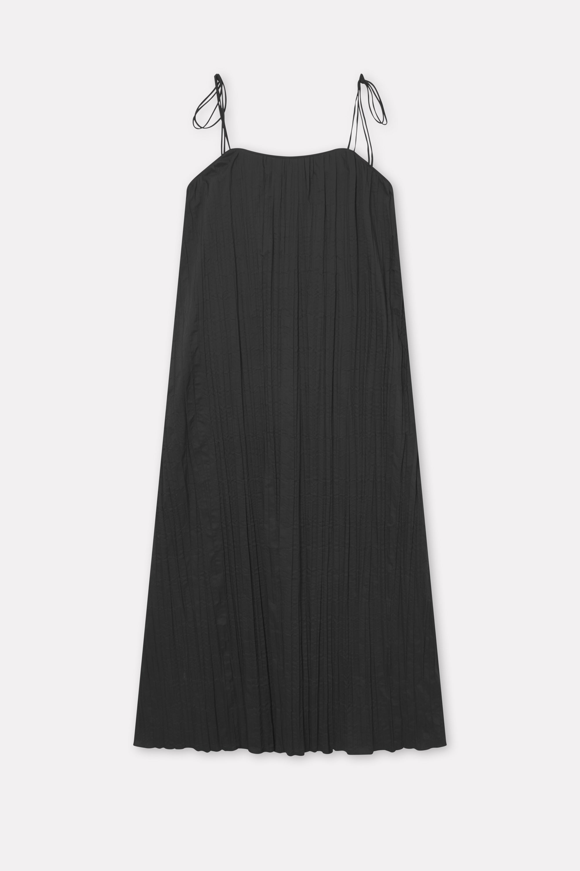 Mark Kenly Domino Tan Detty-atelier Pleated Cotton Tech Dresses BLACK