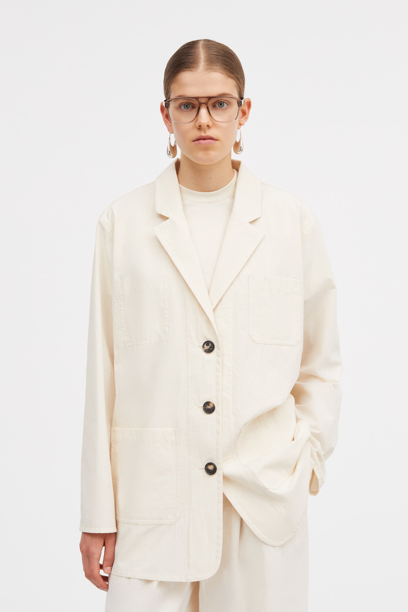 Mark Kenly Domino Tan Jordana Cotton Calico Jackets ECRU