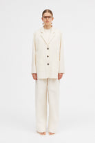 Mark Kenly Domino Tan Jordana Cotton Calico Jackets ECRU