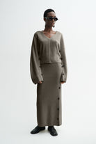 MKDT Studio KALUA SILK YAK Skirts Brown Melange