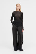 Mark Kenly Domino Tan Katie Thin Knit Sweater BLACK