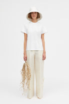 Mark Kenly Domino Tan Laia-monogram Cotton Jersey T-Shirts WHITE