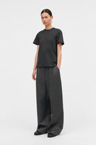 Mark Kenly Domino Tan Laia Cotton Jersey T-Shirts DARK GREY MELANGE