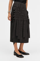 MKDT Studio NORO-ATELIER SILK WOOL TWILL Skirts BLACK