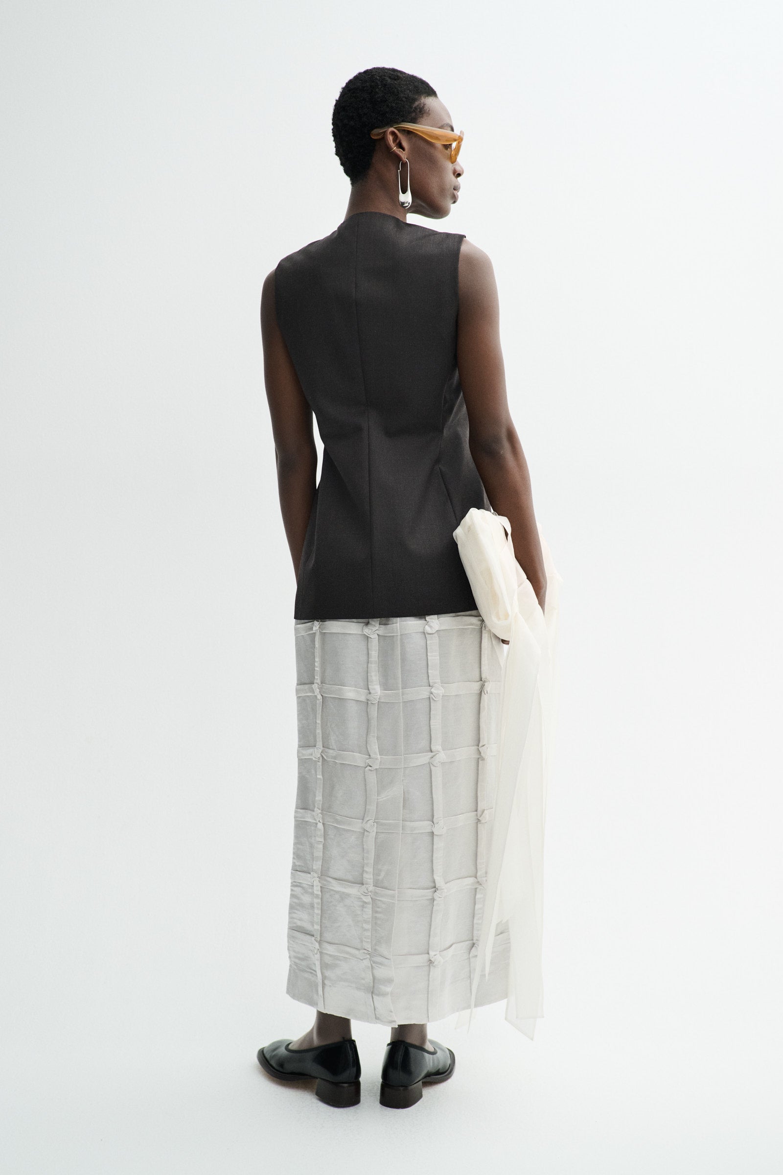 MKDT Studio NURI-ATELIER LINEN SILK BLEND Skirts LIGHT GREY