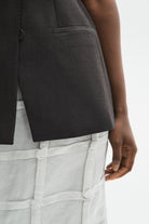 MKDT Studio NURI-ATELIER LINEN SILK BLEND Skirts LIGHT GREY