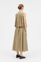 Mark Kenly Domino Tan Nanda Sheer Cotton Skirts KHAKI