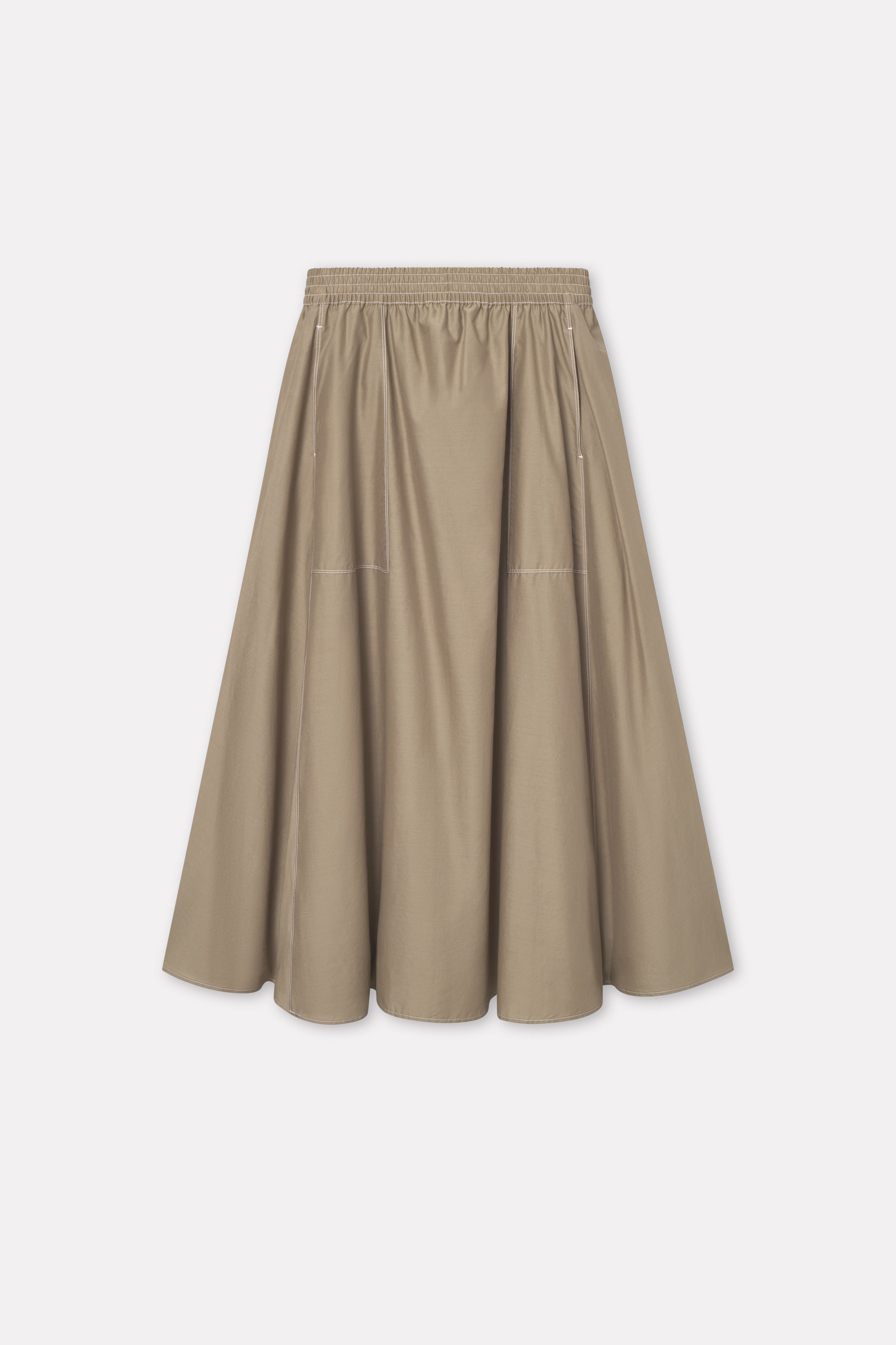 Mark Kenly Domino Tan Nanda Sheer Cotton Skirts KHAKI