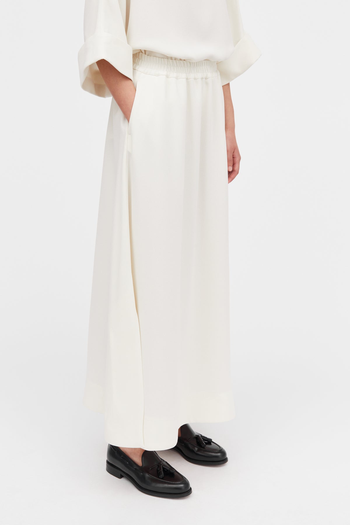 MKDT Studio Nasha Crepe Georgette Skirts IVORY