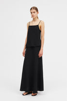 Mark Kenly Domino Tan Nimo Crepe Georgette Skirts BLACK