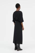 Mark Kenly Domino Tan Noma Crepe Georgette Skirts BLACK