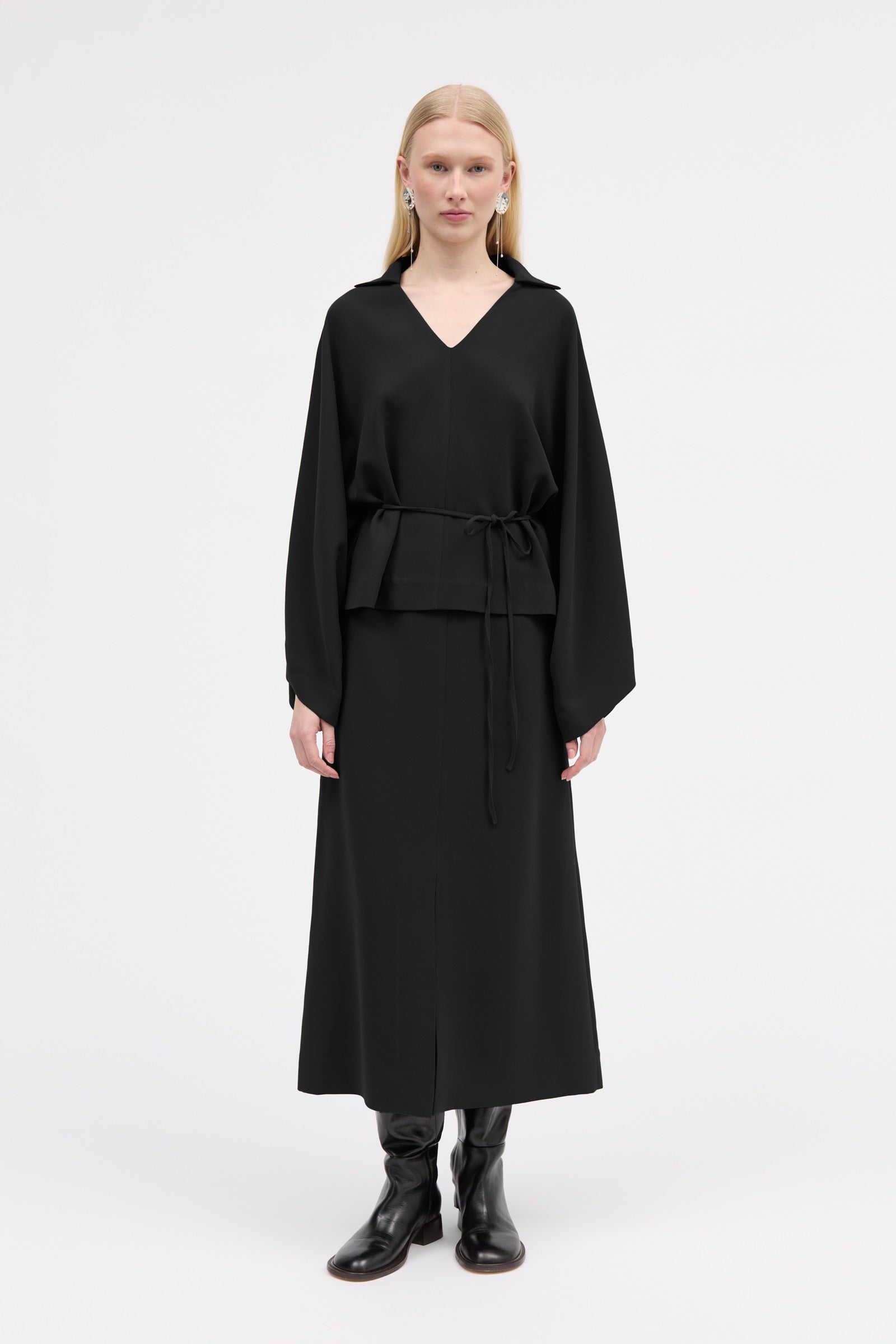 MKDT Studio Nora Crepe Georgette Skirts BLACK