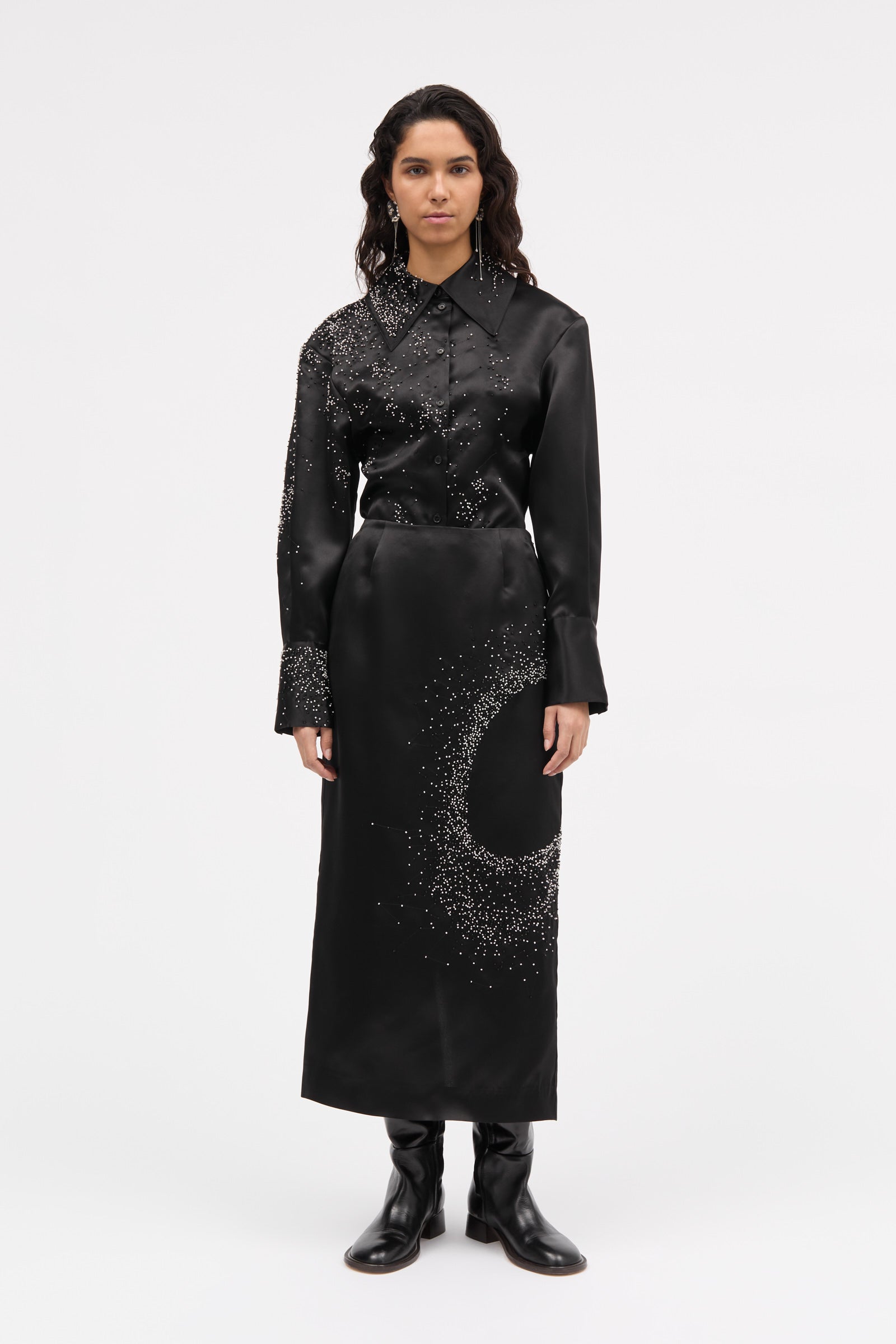 MKDT Studio Nuri-atelier Silk Skirts BLACK
