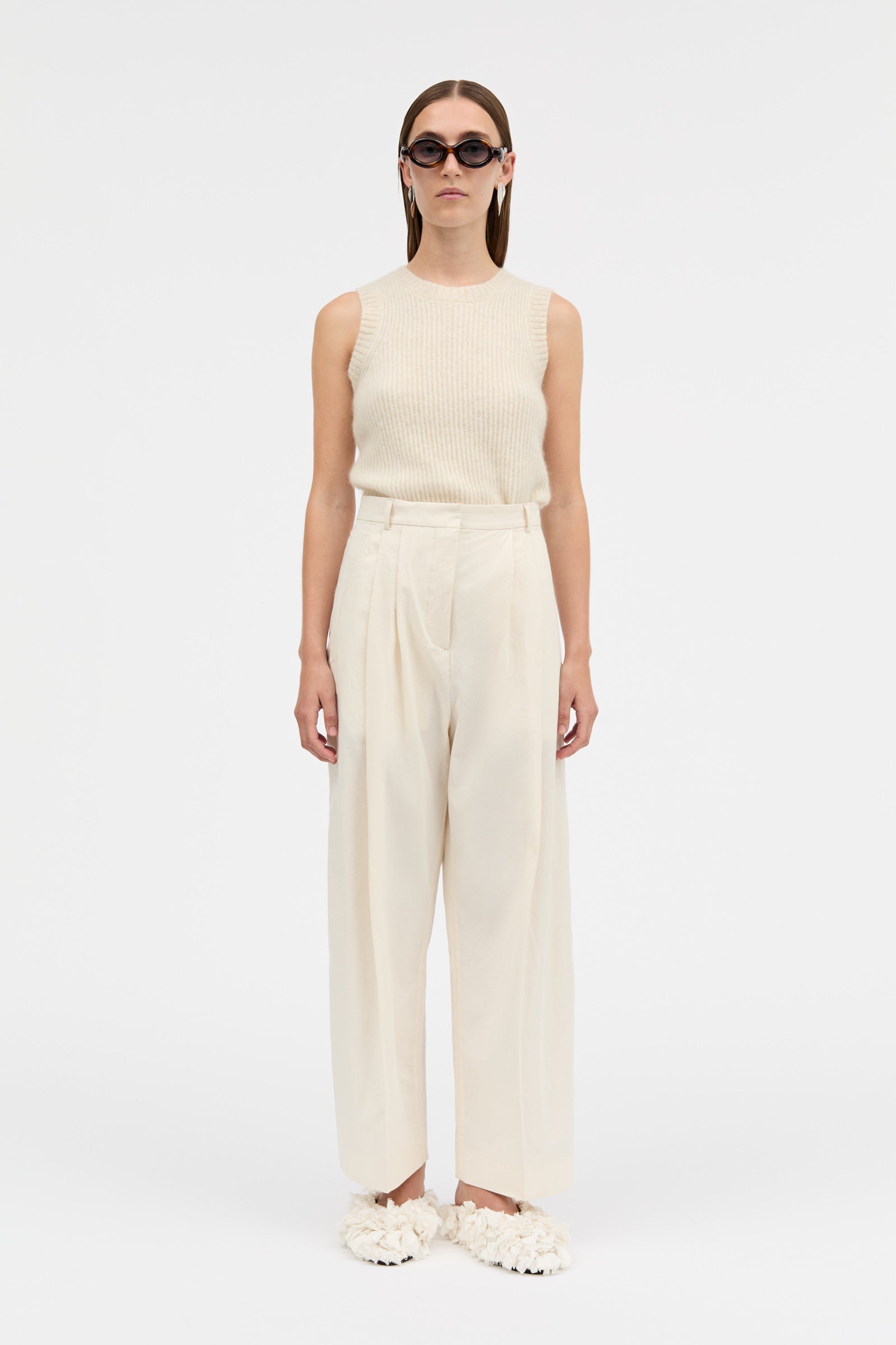 MKDT Studio PALOMA COTTON CALICO Pants ECRU