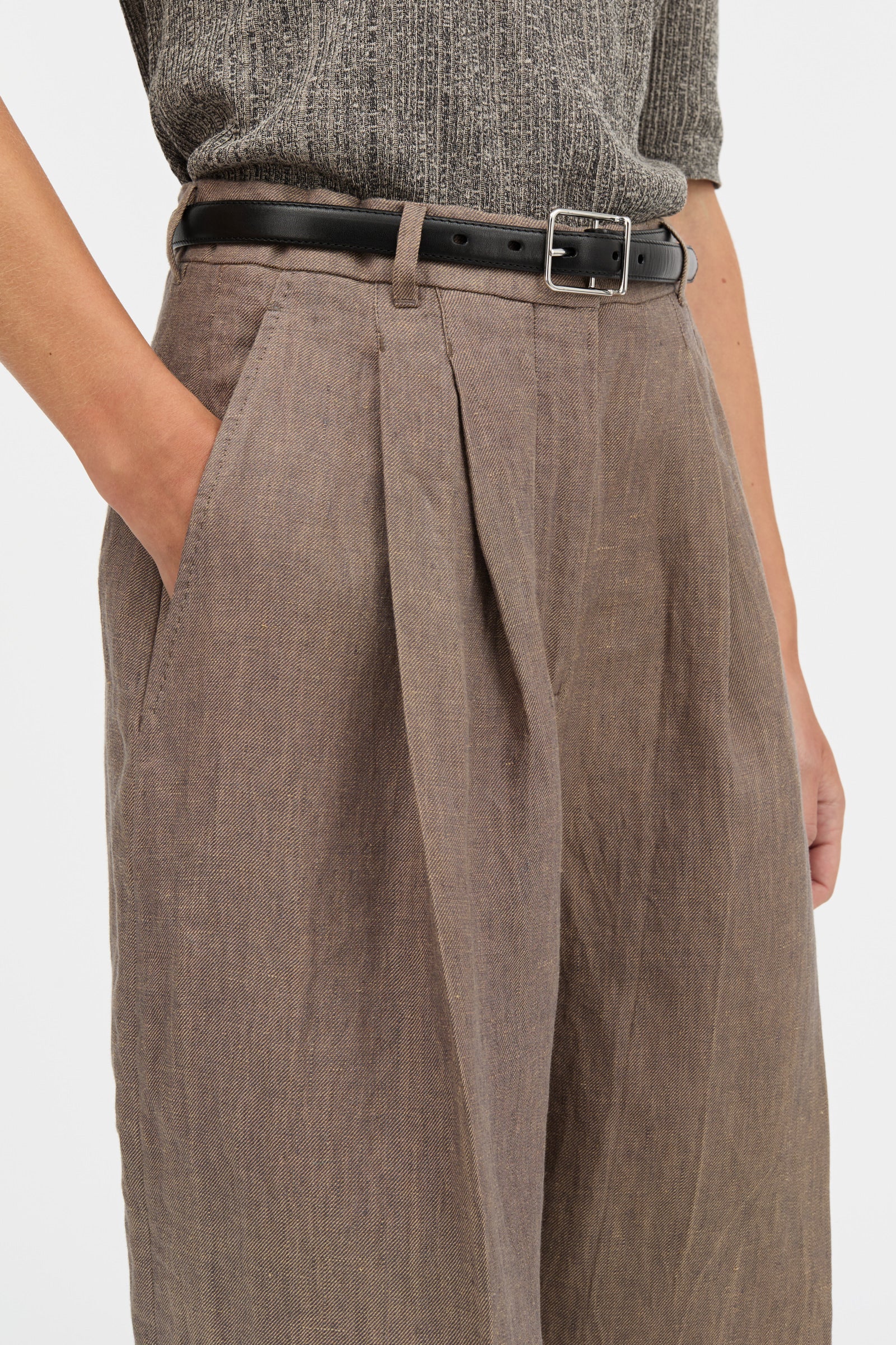 MKDT Studio PENNIE LINEN HEMP Shorts WOOD