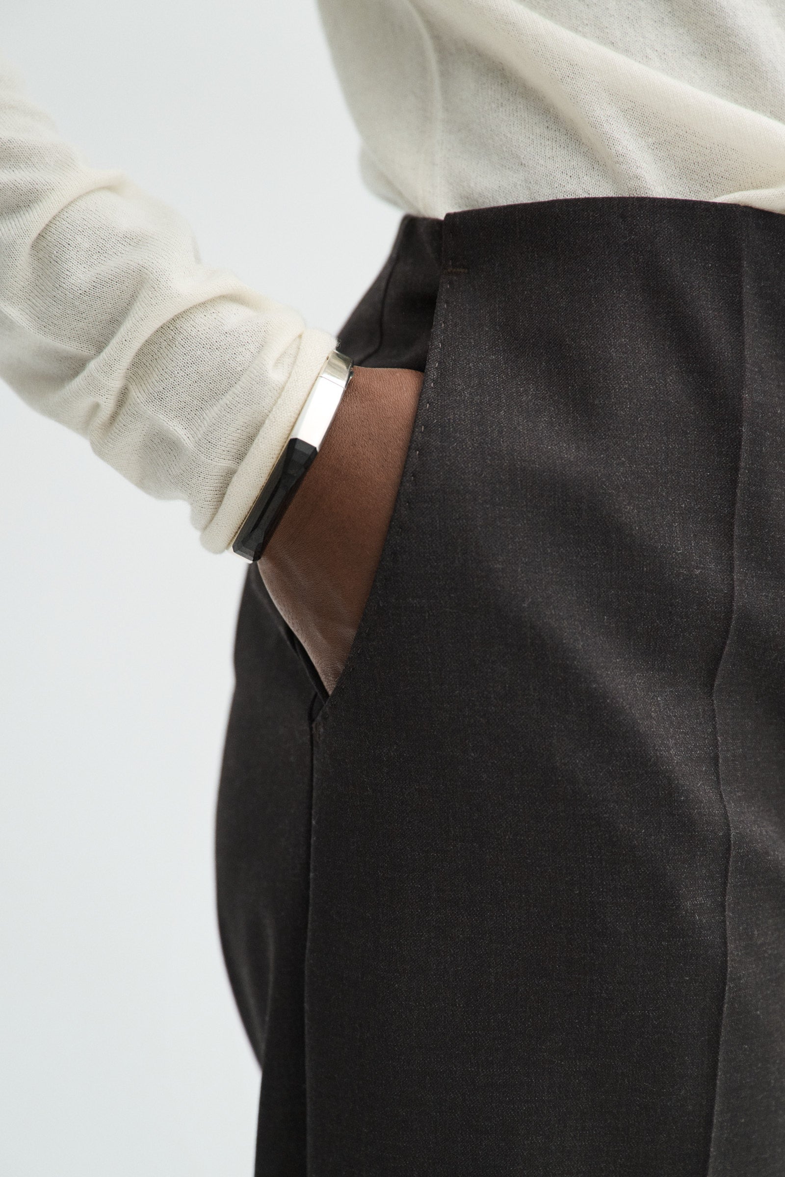 MKDT Studio PRISKA LIGHT WEIGHT WOOL Pants DEEP BROWN
