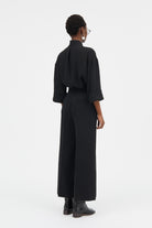 Mark Kenly Domino Tan Pallas Crepe Georgette Pants BLACK