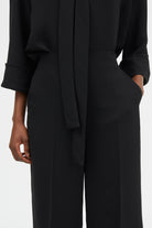 Mark Kenly Domino Tan Pallas Crepe Georgette Pants BLACK