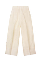 Mark Kenly Domino Tan Pasa-atelier Cropped Silk Wool Twill Pants IVORY