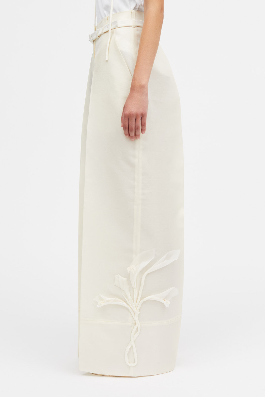 Mark Kenly Domino Tan Pashi-atelier Silk Wool Twill Pants IVORY