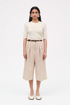 MKDT Studio Pennie Textured Wool Shorts CITY BROWN
