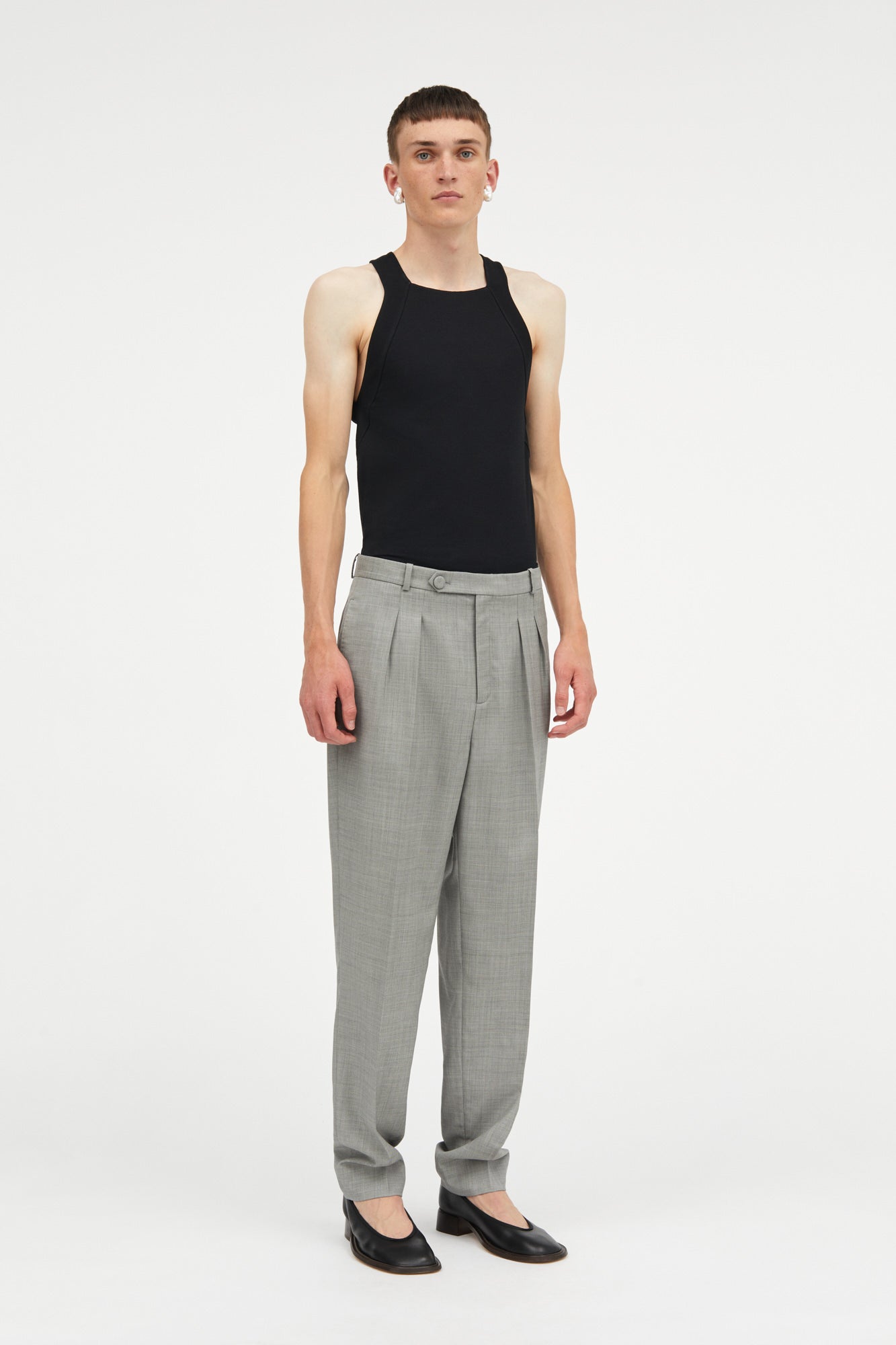 Mark Kenly Domino Tan Pepe Light Wool Pants GREY MELANGE