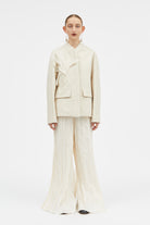 Mark Kenly Domino Tan Pinola-atelier Pleated Cotton Tech Pants BABYS BREATH