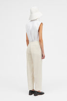 Mark Kenly Domino Tan Poline Check Tweed Pants NATURAL