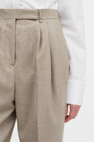 Mark Kenly Domino Tan Pomi Thin Wool Melange Pants CLAY MELANGE