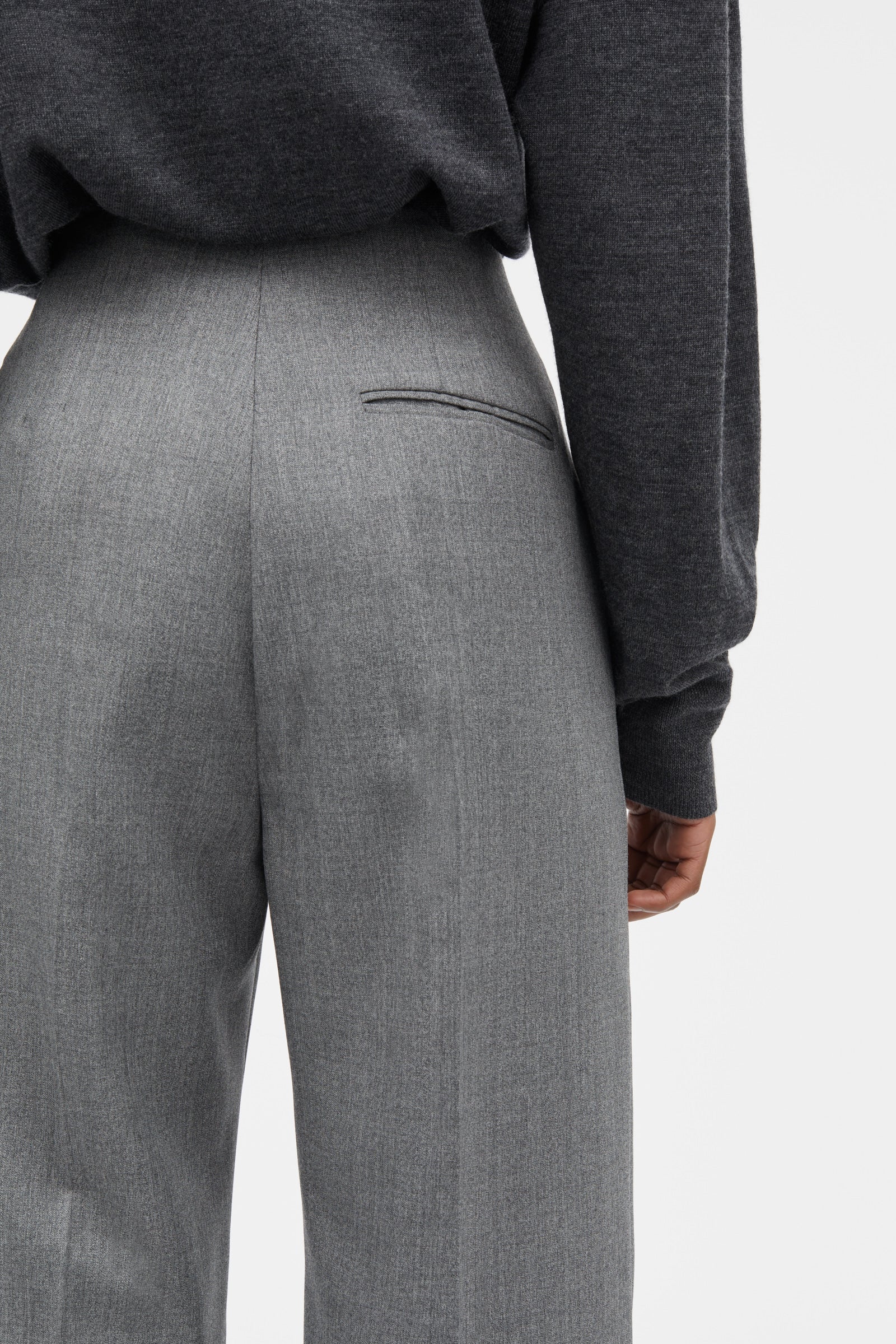 Mark Kenly Domino Tan Priska Light Wool Pants GREY MELANGE