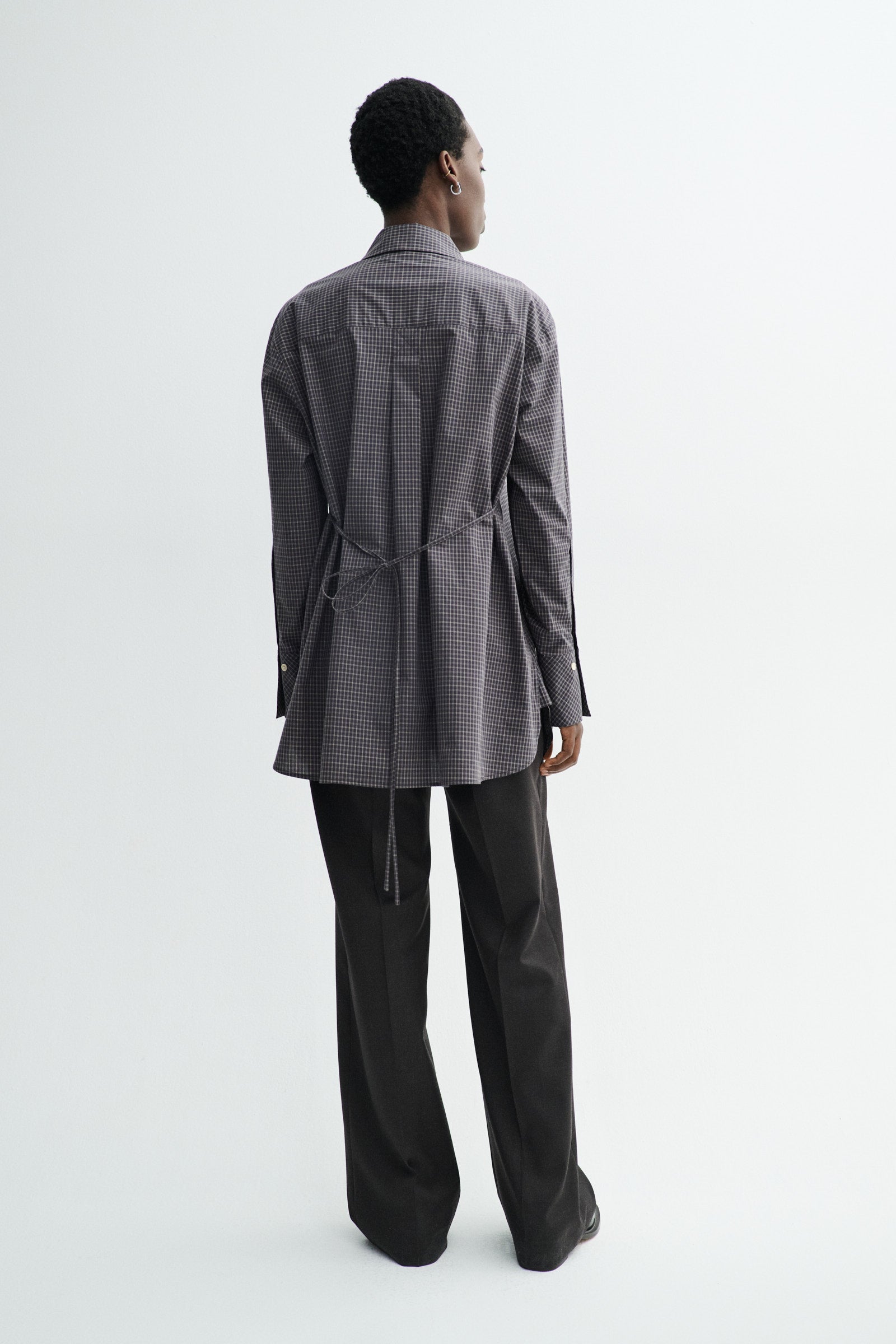 MKDT Studio SEBASTIANA CHECK POPLIN Shirts CHARCOAL CHECK