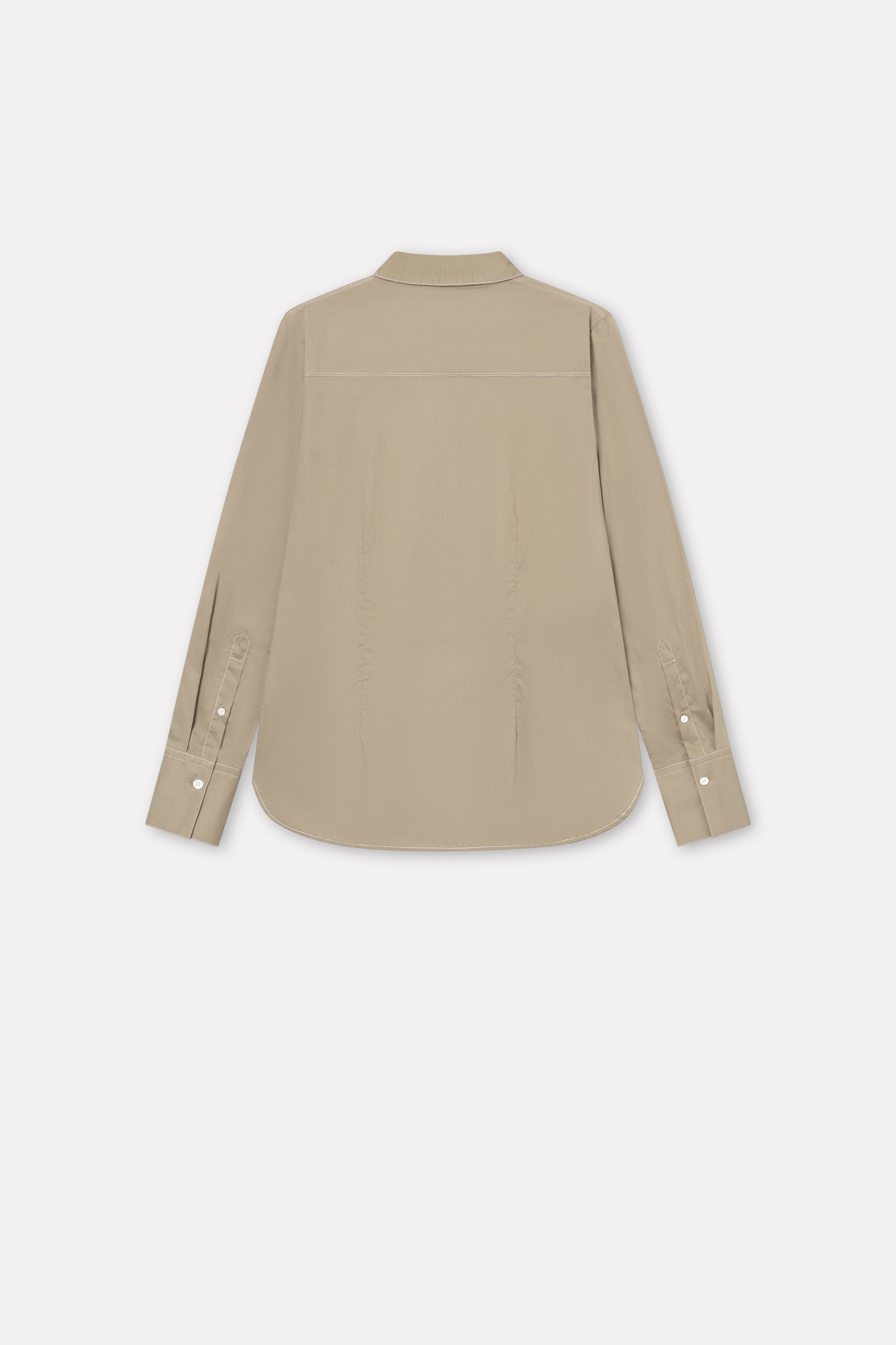 Mark Kenly Domino Tan Sadja Sheer Cotton Shirts KHAKI