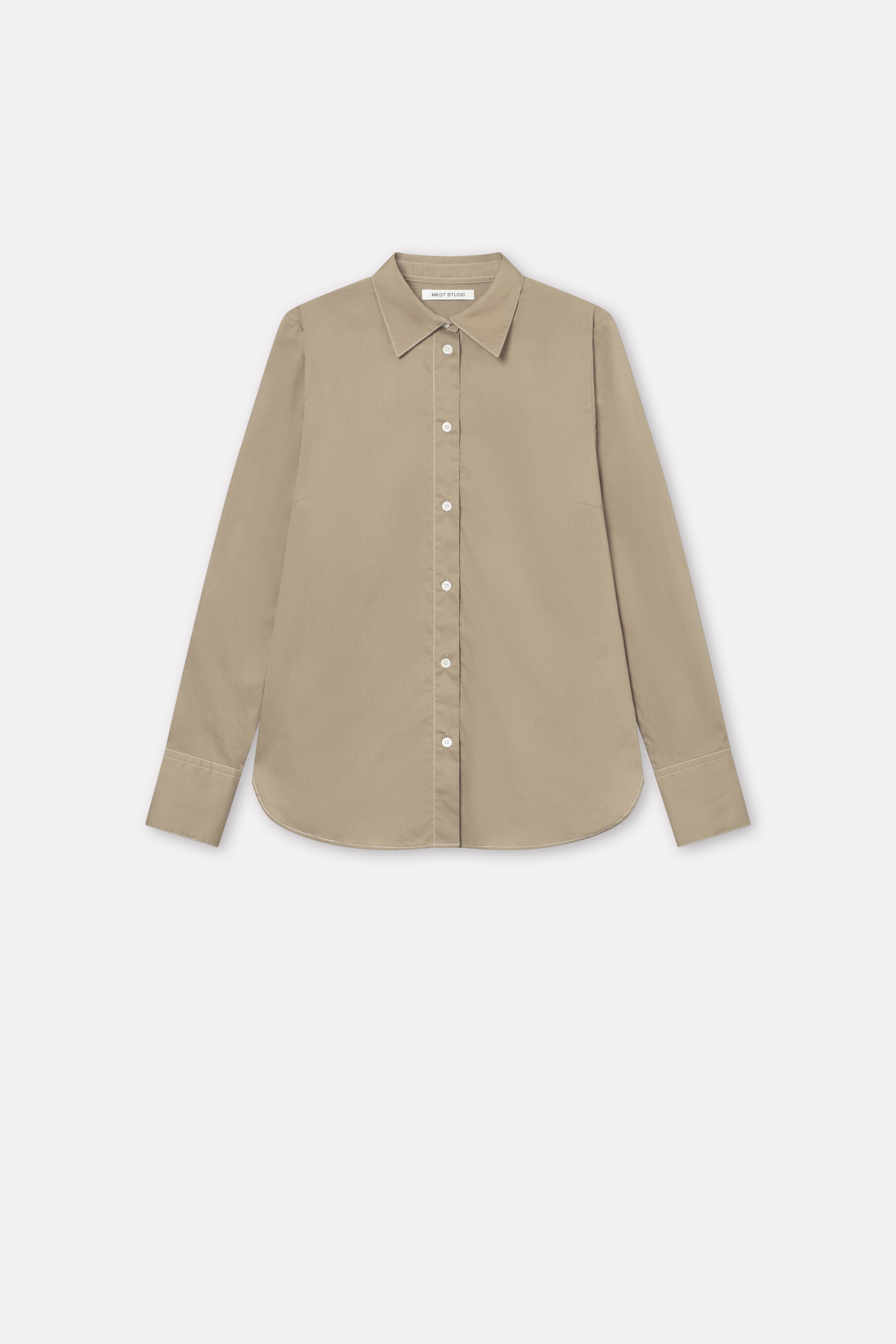 Mark Kenly Domino Tan Sadja Sheer Cotton Shirts KHAKI