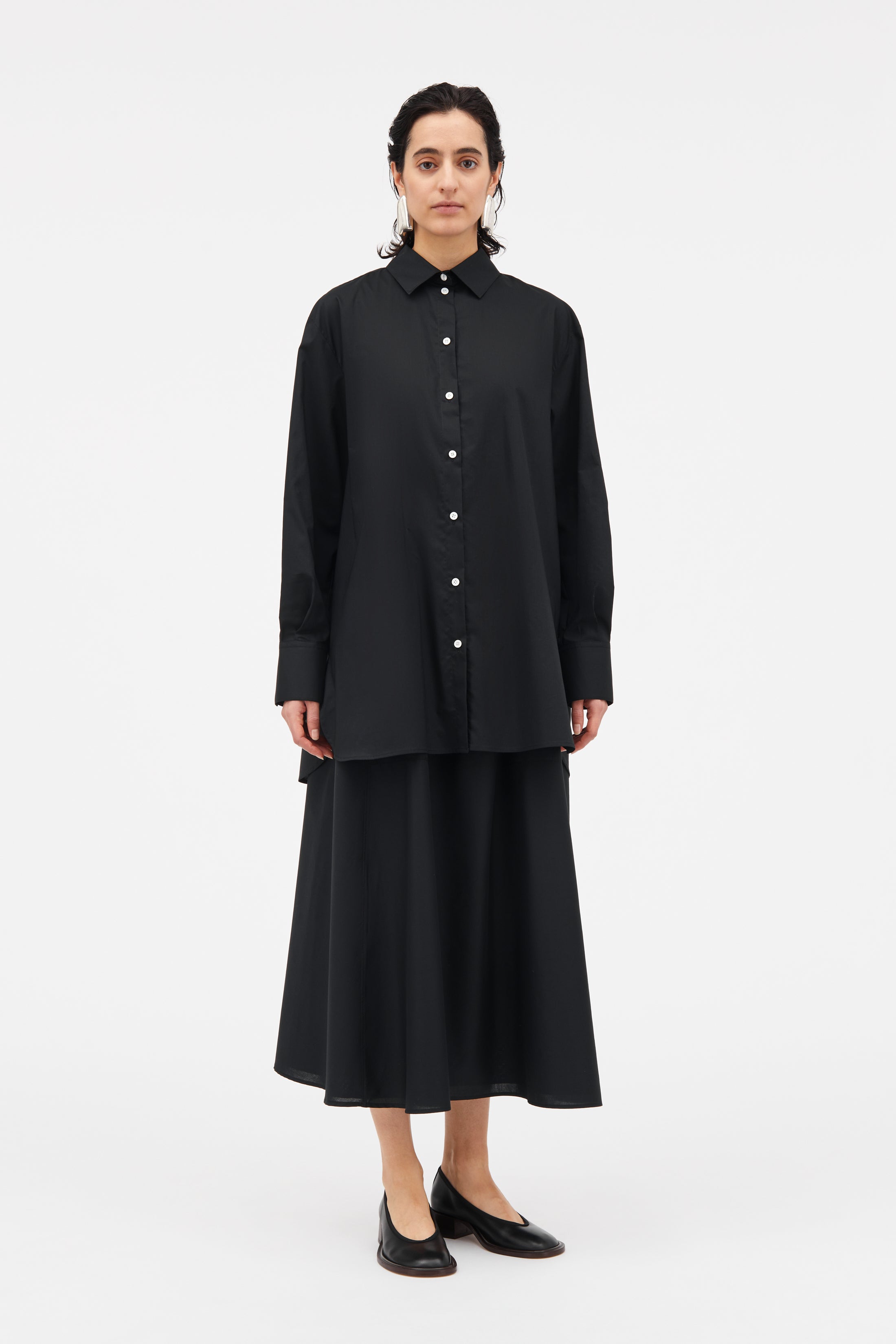 MKDT Studio Sevasti Sheer Cotton Organic Shirts BLACK