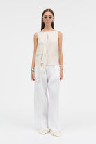 MKDT Studio TILLIE-ATELIER SILK WOOL TWILL Blouses LIGHT GREY LAVENDER