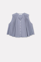 Mark Kenly Domino Tan Tahira Sheer Cotton Blouses BLUE