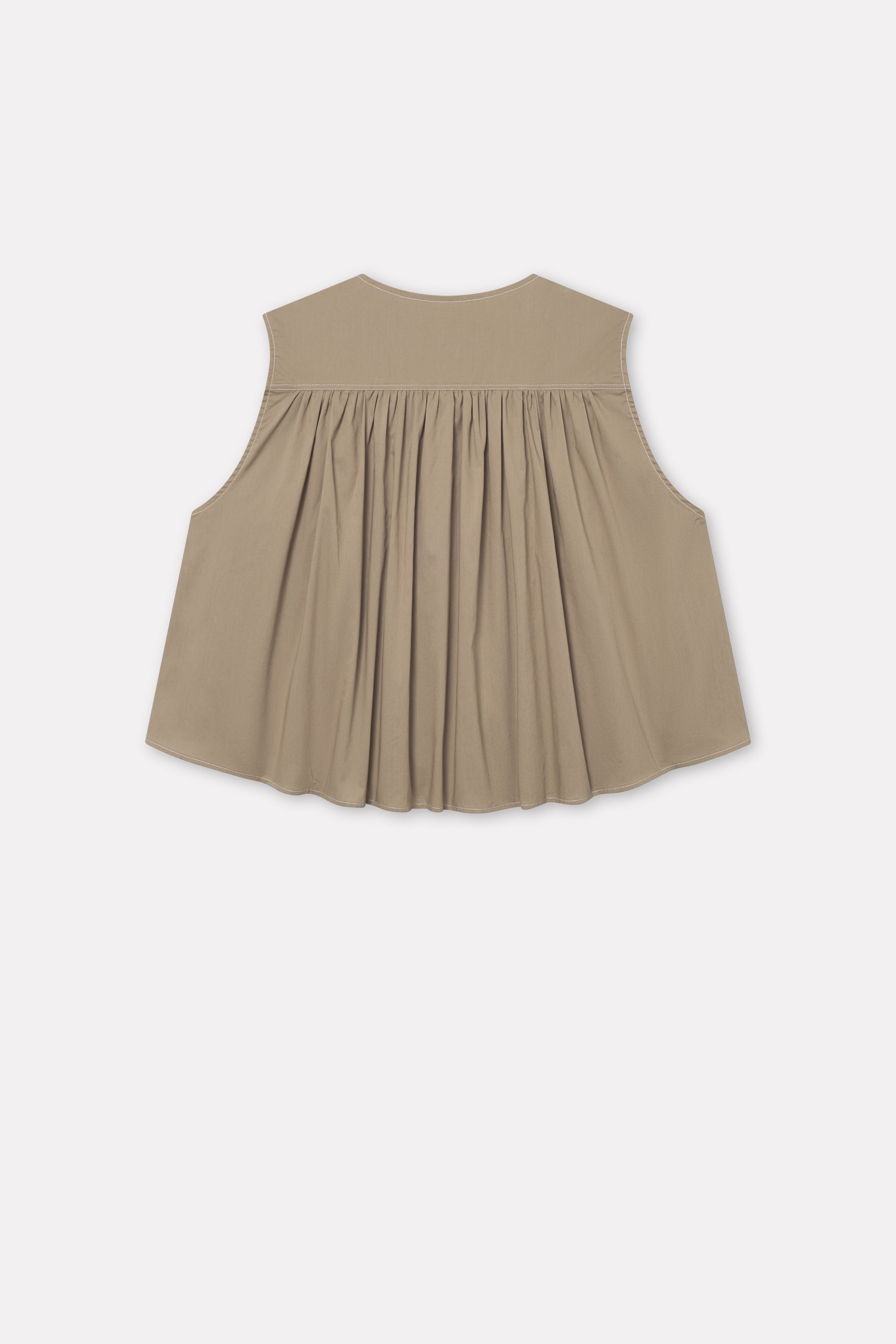 Mark Kenly Domino Tan Tahira Sheer Cotton Blouses KHAKI